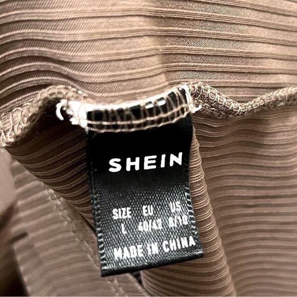 Brown Ribbed Bodycon Dress - Picture 4 of 4